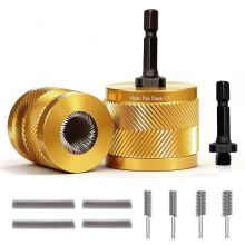 Set Koperen Pijpreinigers van 1/2" en 3/4" voor Boormachine, met 1/4" Zeskantschacht en 4 Borstelbladen. Loodgietersgereedschap voor Het Verwijderen