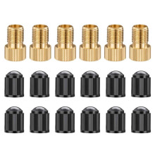 6PCS Presta Valve Adaptors, Convert Presta to Schrader Adapter for Bike, Inflate Tire Using Standard Pump