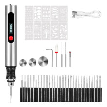 Penna per Incisione Ricaricabile Tramite USB, Kit di Utensili Rotanti per DIY, Gioielli, Modellismo