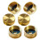 6Pcs Solid Brass Propane Tank Cap Universal for 1 LB Refillable Propane Cylinders with Rubber Washer for Camping RV BBQ 1