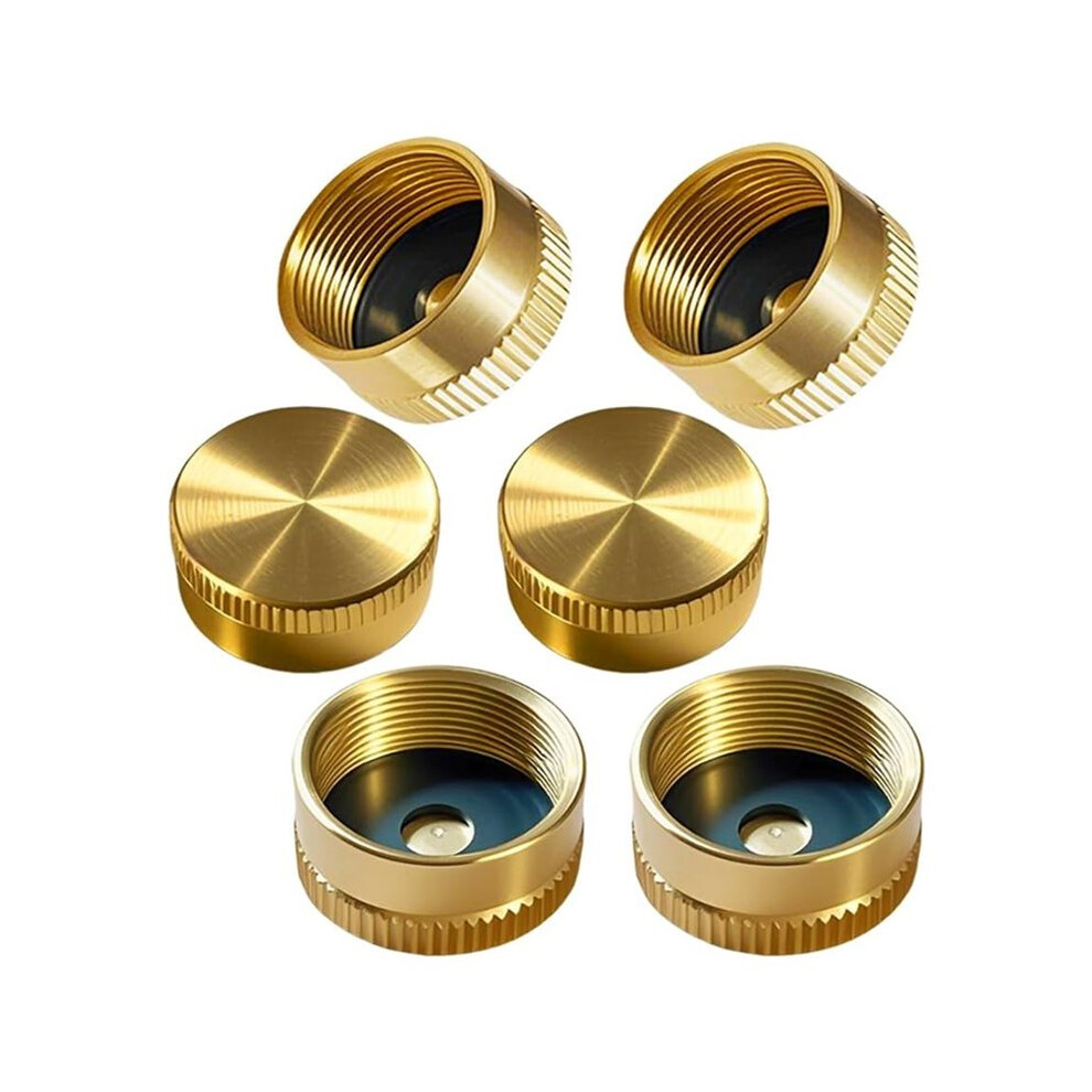 6Pcs Solid Brass Propane Tank Cap Universal For 1 Lb Refillable Propane Cylinders With Rubber Washer For Camping Rv Bbq 6034191754699