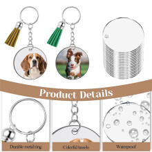 320Pcs Acrylic Keychain Blanks Clear Acrylic Keychain Blanks for Vinyl with 80 Pcs Acrylic Blanks 80 Pcs Tassels