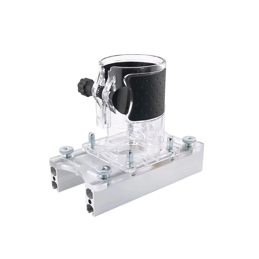 2 In 1 Transparent Fastener Slotting Bracket Woodworking Router Base Tool Adapter Furniture Diy Concealed Trimmer Base 4713832361299