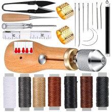 Sewing Awl Kit, Portable Tool Stitching Leather Sewing Thread Awl Tool for Furniture 29 Pcs for Sewin G DIY