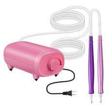 Vacuum Grinding Stone Painting Pen with 2 Pens,Painter Vacuum Art Pen with Adjustable Suction Power,Art Pen(US Plug)