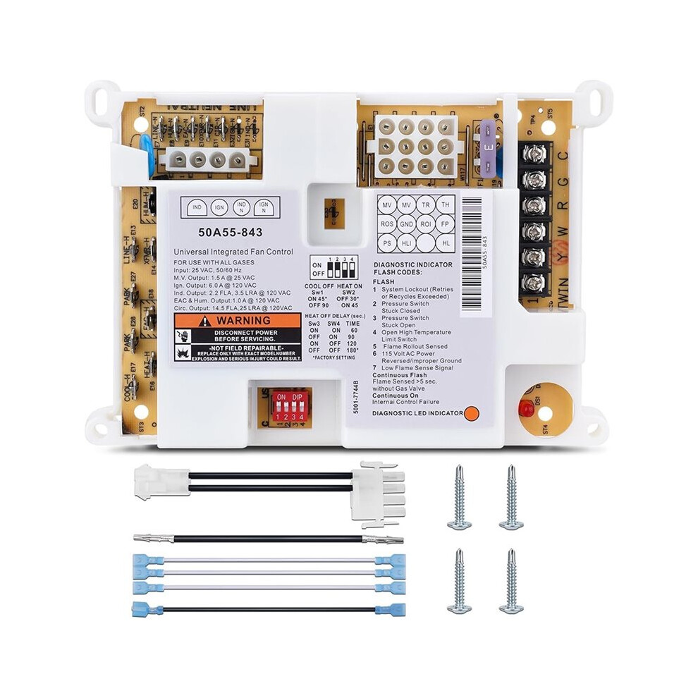 50A55-843 Integrated Furnace Control Board For White Rodgers Silicon Carbide Ignition Modules,Universal Replacement Part 4714166354803