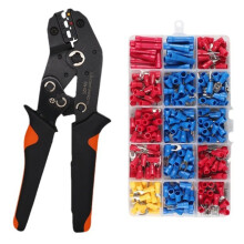Pince à Sertir Manuelle Réglable 0,25-2,5 mm² avec Kit D'Assortiment de 280 Cosses de Câble