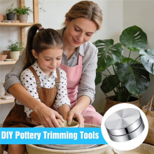 5Pack Pottery Trimming Spinner Set,Silver Aluminum Alloy Clay Tools for Pottery Wheel for Potters Clays Artists Ceramic