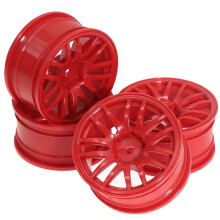 4pcs 52mm 1/10 Scale RC Drift Car Wheels (Rims) for XV02 TT02 Sakura D5 MST RedCat Plastic Hub Set Red