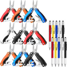 20 Pieces Multitool Bulk Valentines Day Gifts for Men 10 Pcs 6 in 1 Multi Tool Pen 10 Pcs Pliers for Survival Camping