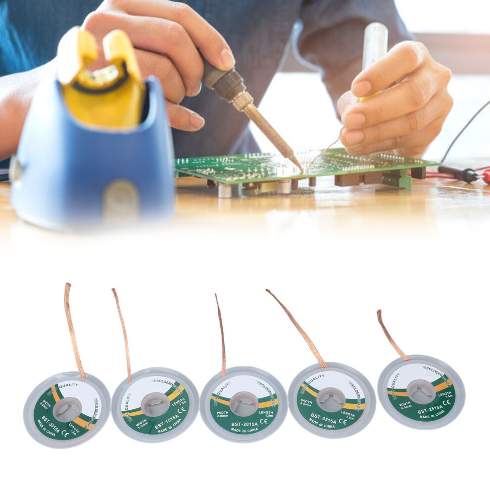 5Pcs Copper Solder Wick Braid Desoldering