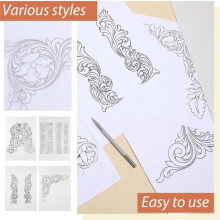 Stylo à Dessin en Cuir, Stylo Pointu avec Papier de Description de Motifs à Graver pour Gravure, la Description de Lignes, la Fabrication de