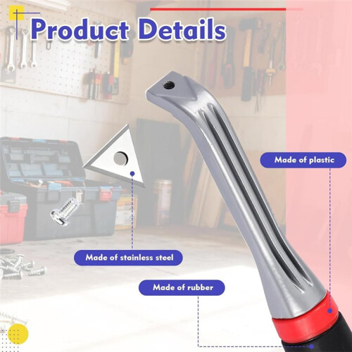 Carbide Scraper with Replacement Blades 1 Inch Three-Edged Steel Blade Ergonomic Paint Scraper Tool Paint Shaver 1