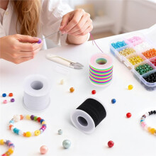 Elastiskt Armbandssnöre för DIY-Pyssel, 1 mm Elastiskt Snöre för Smyckestillverkning, Sömnad, Halsband, Pärlor, 660 Fot