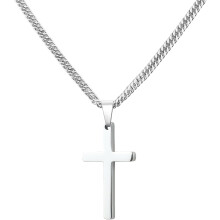 Cross Necklace for Men Stainless Steel Rope Chain 18-26 Inch