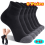 Black Men's Ankle Socks Cushioned 6 Pairs Size 9-12 1