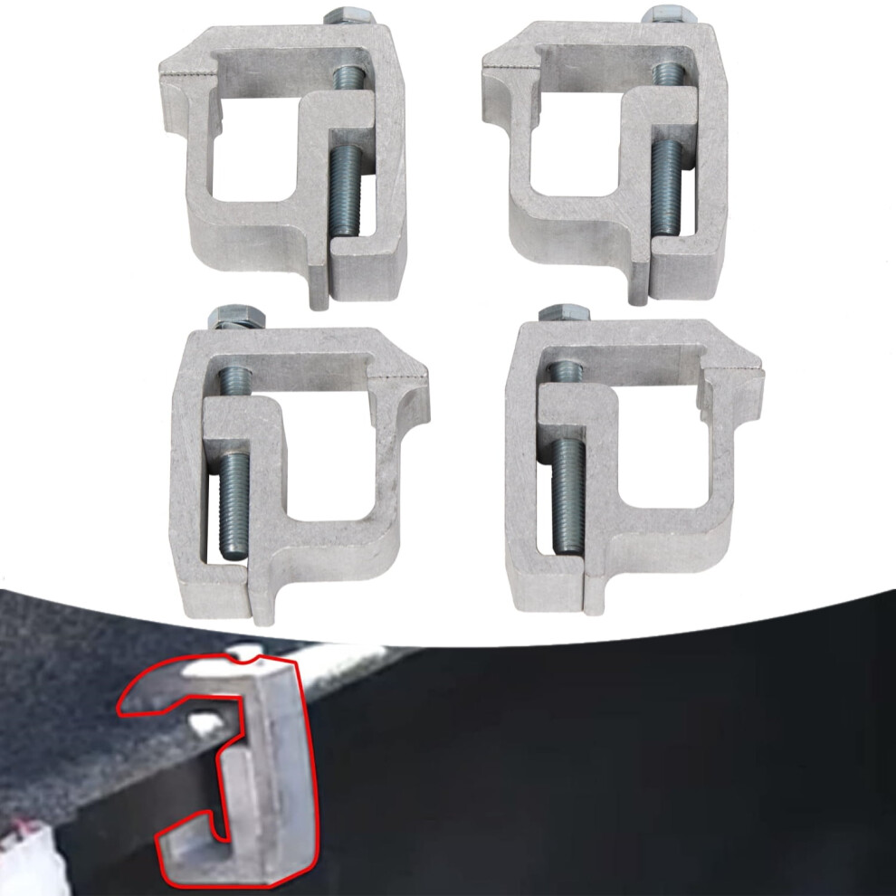 Truck Clamps For Mounting Caps Camper Shell Topper 4Pcs- Heavy Duty Aluminum Truck Canopy Clamps Silver 9365509718681