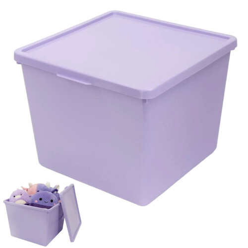 Storage Bin, Large Capacity Foldable Plastic Container for Home Organization, Multipurpose Collapsible Box for Toys Clothes, Stackable