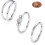 Δαχτυλίδια Opal για τη μύτη 18G/20G, χειρουργικό ατσάλι 316L, 3 τεμάχια: Μύτη, Διάφραγμα, 1