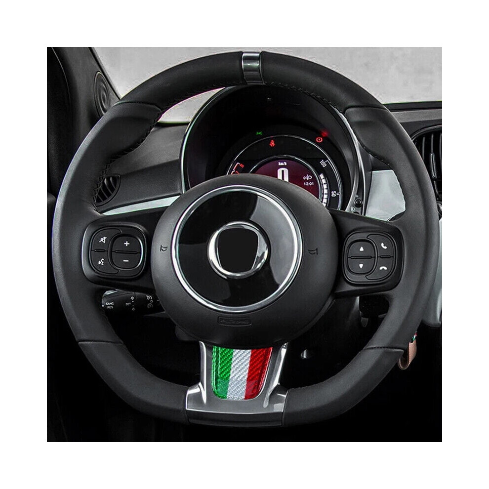 Real Hard Carbon Fiber For Fiat 500 Abarth 595 Car Steering Wheel Bottom Sticker 9365509719800