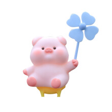 Bicycle Handlebar Accessories Cute Pig Windmill Bike Handlebar Ornament Toy for Kids Toddler Children Adults Sport Outdoor Type A