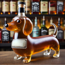 Καράφα Ουίσκι Dachshund – Μπουκάλι από υψηλό βοριοπυριτικό γυαλί, συλλεκτικό σε