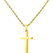 Cross Necklace for Men Stainless Steel Rope Chain 18-26 Inch