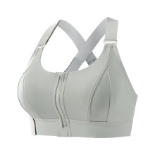 Stilvolles selbstklebendes Sport-BH-Trainingsoberteil-Silber S