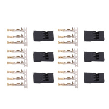 100 Stück 11.010 Male JR Stecker Kit Goldbeschichtet, 3-poliger Anschluss für Elektronik