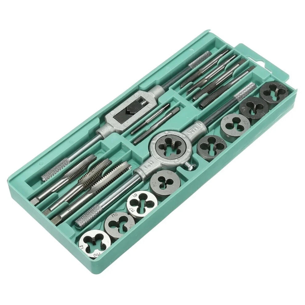 20Pcs M3-M12 Male Thread Screw Threading Tap And Die Set Professional Mechanical Tools Kit For Diy 4713955643623
