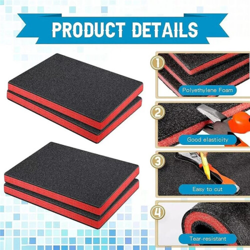4PCS Tool Box Foam Inserts Precut Protective Padding for Cameras & Tools Cushioning Sheets for DIY Case Liners Transport 2