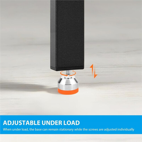 4x Leveling Feet,Heavy Duty Machine Base,M8 X 50 mm,Diameter 40 mm, Adjustable Under Load, with Thread and Rubber Buffer 2