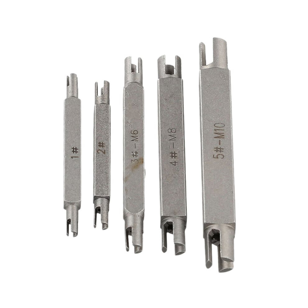 5Pcs M10 Screw Tap Extractor Set - Double Hex Extractor For Broken Screws 4712706883684