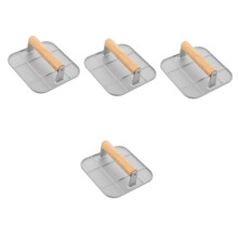 Burger Press Set Aluminum Alloy 4 Piece Meat Press for Uniform Patty Making with Wooden Handle