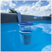 Automatic Wall Mounted Pool Skimmer with Adjustable Bracket, Easy Clean Basket for Above Ground Pools