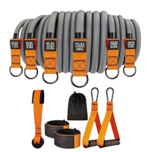 300LBS High Strength Resistance Bands Training Set Puller Elastic Belt Tension Rope Fitness Puller Rope Orange