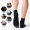 Black Men's Ankle Socks Cushioned 6 Pairs Size 9-12 5