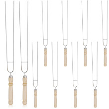 10Pcs Stainless Steel BBQ Skewers with HeatResistant Wooden Handle, UShaped AntiRotation Design for Outdoor Grilling and Camping