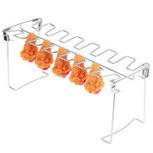 Stainless Steel Chicken Leg Grill Rack, Foldable Vertical Holder for Even Heat Circulation BBQ Smoker
