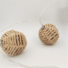 2.5M 10LED Papier Rotan Bal Licht Decoratie Kerst Festival Licht String Licht String Hanger Gevlochten Licht String