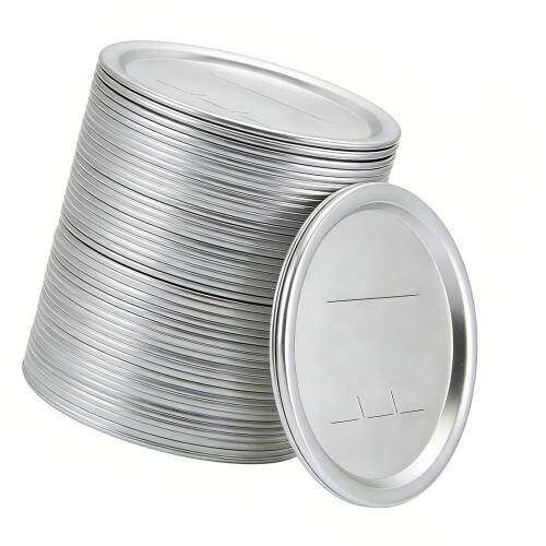60pcs Seal Mason Jar Lids Iron Materials Writeable Date-86mm