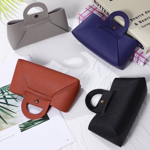 Conjunto de 4 Estojos para Óculos de Sol em Couro, Bolsa Multifuncional com Alça 1