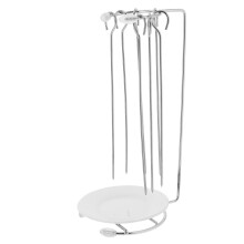 Stainless Steel Grill Skewer Rack for BBQ with Even Heat Distribution and Stable Kebab Holder