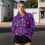 Women's Half-Zip Cropped Sweatshirt Violet XS 3