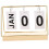 Desktop Wooden Calendar Golden Rectangular Blocks Day Countdown 1Set 8.3x3.9x5.9in 5