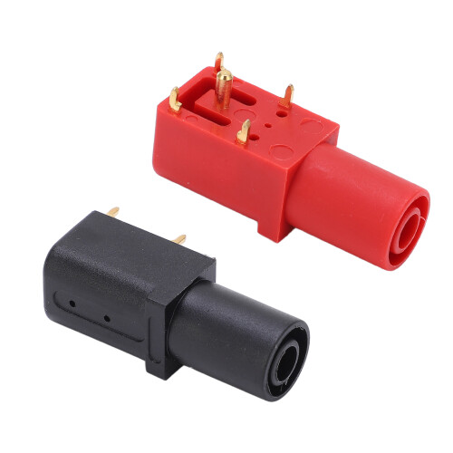 2Pcs Nickel Plated PCB Banana Socket 4mm Right Angle 24A 1000V 2