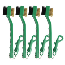 Golfs Brush with Carabiner Buckle, Double-Sided Nylon and-Green