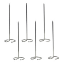 6Pcs Stainless Steel BBQ Skewers with Non‑Slip Insulated Handles for Vertical Grilling and Air Fryer Use