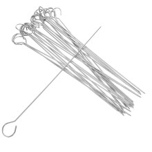 25PCS Heavy Duty Stainless Steel BBQ Skewers Set Flat Anti‑Spin Reusable Grilling Sticks for Outdoor Cooking