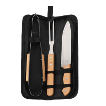 Portable BBQ Grill Tool Set with Carrying Case, Durable Stainless Steel Utensils for Outdoor Camping